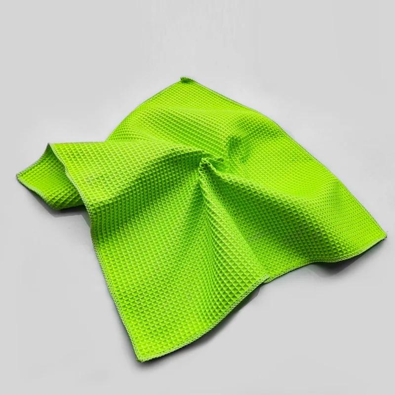 Car Wash Towel Glass Cleaning Water Drying Microfiber Window Clean Wipe Auto Detailing Waffle Weave for Kitchen Bath 40*40cm