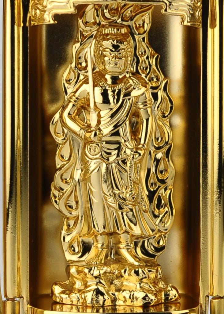 Buddhist statue of Fudo Myoo housed in a shrine Watanabe Original in the Year of the Guardian deity of the Chinese Takaoka bronze (Acala), (gold