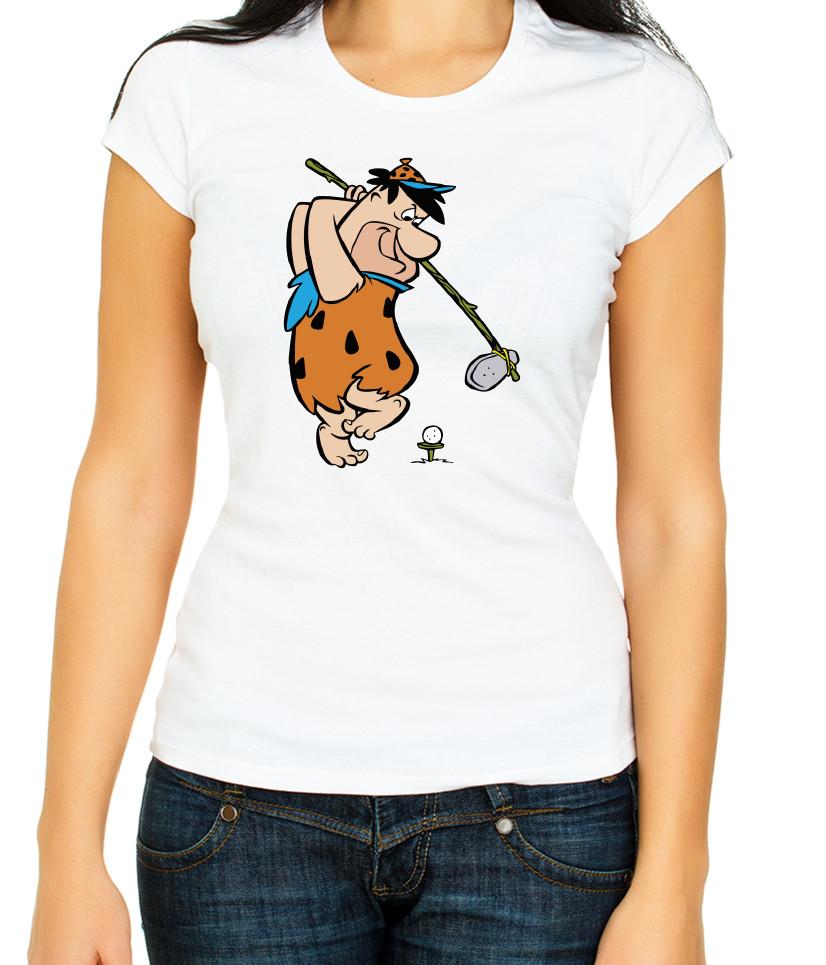 

The Flintstones characters White / Black Women s 3/4 Short Sleeve T-Shirt L004 XL
