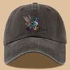 Pc Stilvolle LKW-Kappe mit Kolibri-Aufdruck Vintage-Waschung Baseballkappe Verstellbare Größe Atmungsaktiv Outdoor Unisex Sonnenhut für H
