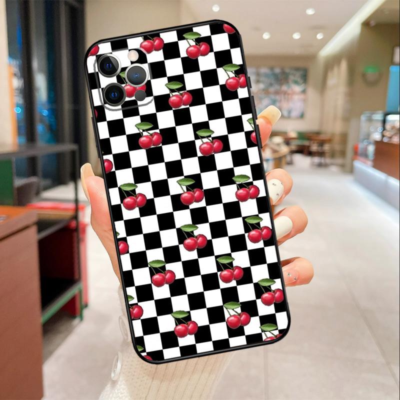 Checkerboard Sunflower Phone Case For iPhone 17 Air 16 14 13 11 15 Pro Max mini 15 16 Plus 16e Protective Cover