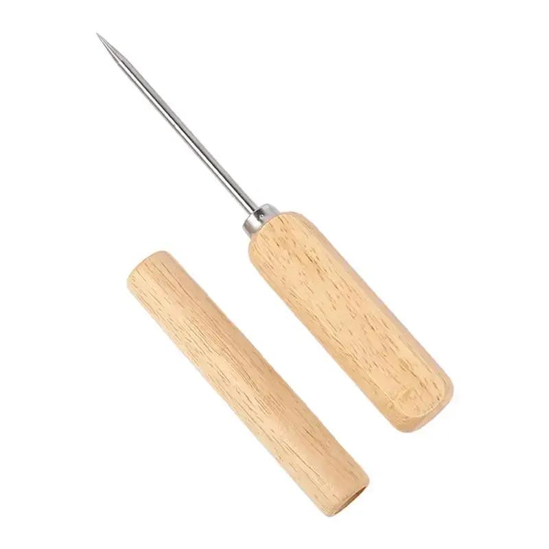 1pcs Ice Chisel Solid Wood Stainless Steel Hand Ice Maker Home Bar Bar Cocktail Drink Tool Chisel Hockey Breaker Wine Set