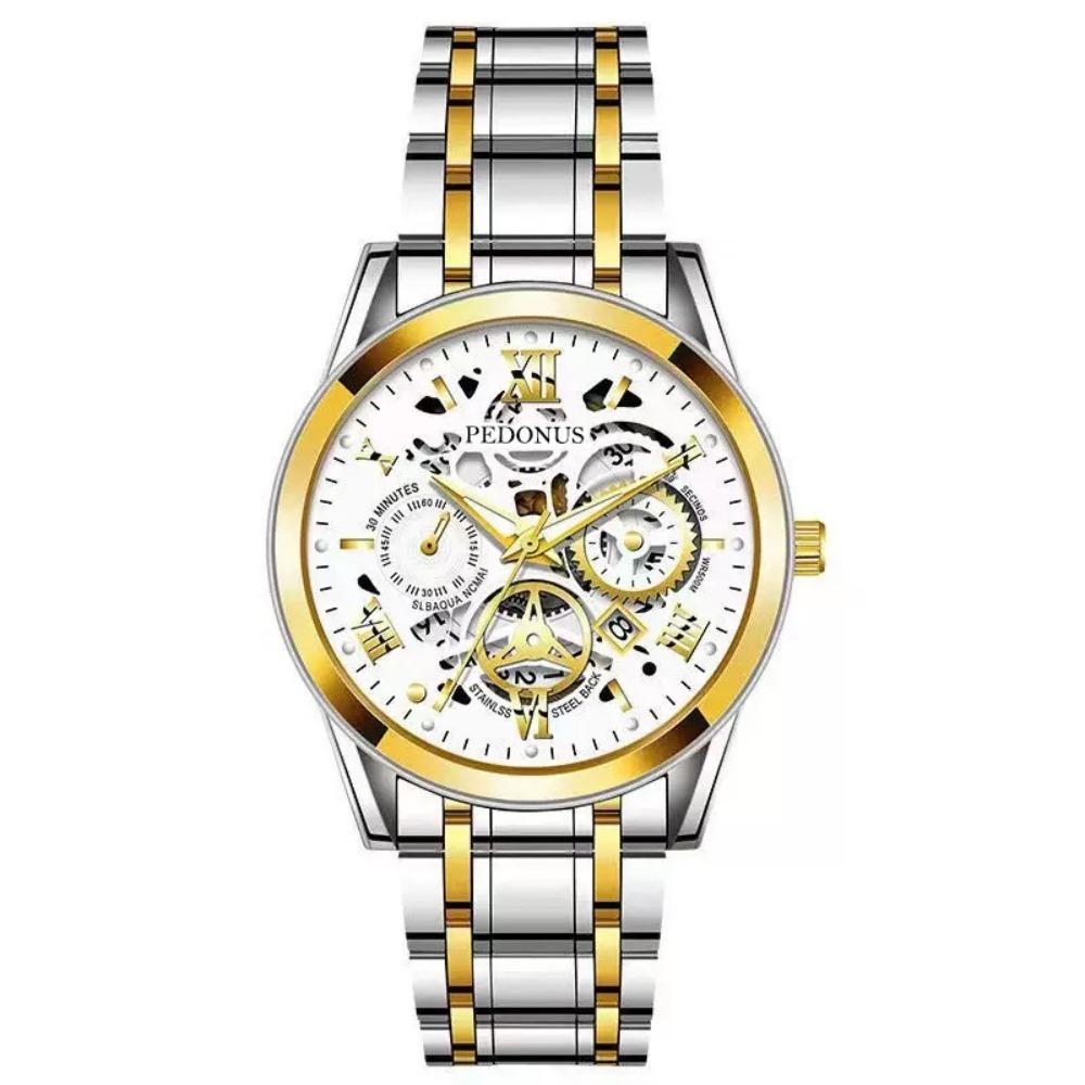 Versatile Automatic Quartz Luminous Waterproof Roman Hollow Men's Watch