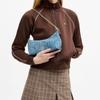 Coach Caitlin 24 Pikowany Detal Złote Elementy Materiał i Skóra Torba Tote Crossbody na Ramię Średnia Damskie torby Indygo CDZ89-IMTYV