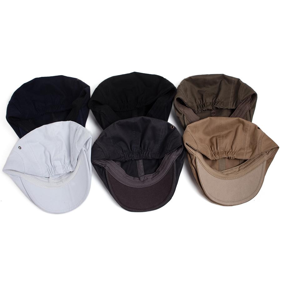 New Fashion Flat Caps Men Vintage Beret Casual Women Newsboy Cap Single Layer Cotton Cloth Visor Hats Ladies Elastic Head Circum