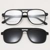 TR90 Magnetic Cover Glasses Double Beam 2-in-1 Men's Glasses Frame Polarized Sunglasses Optical Prescription Frame Women TJ2193