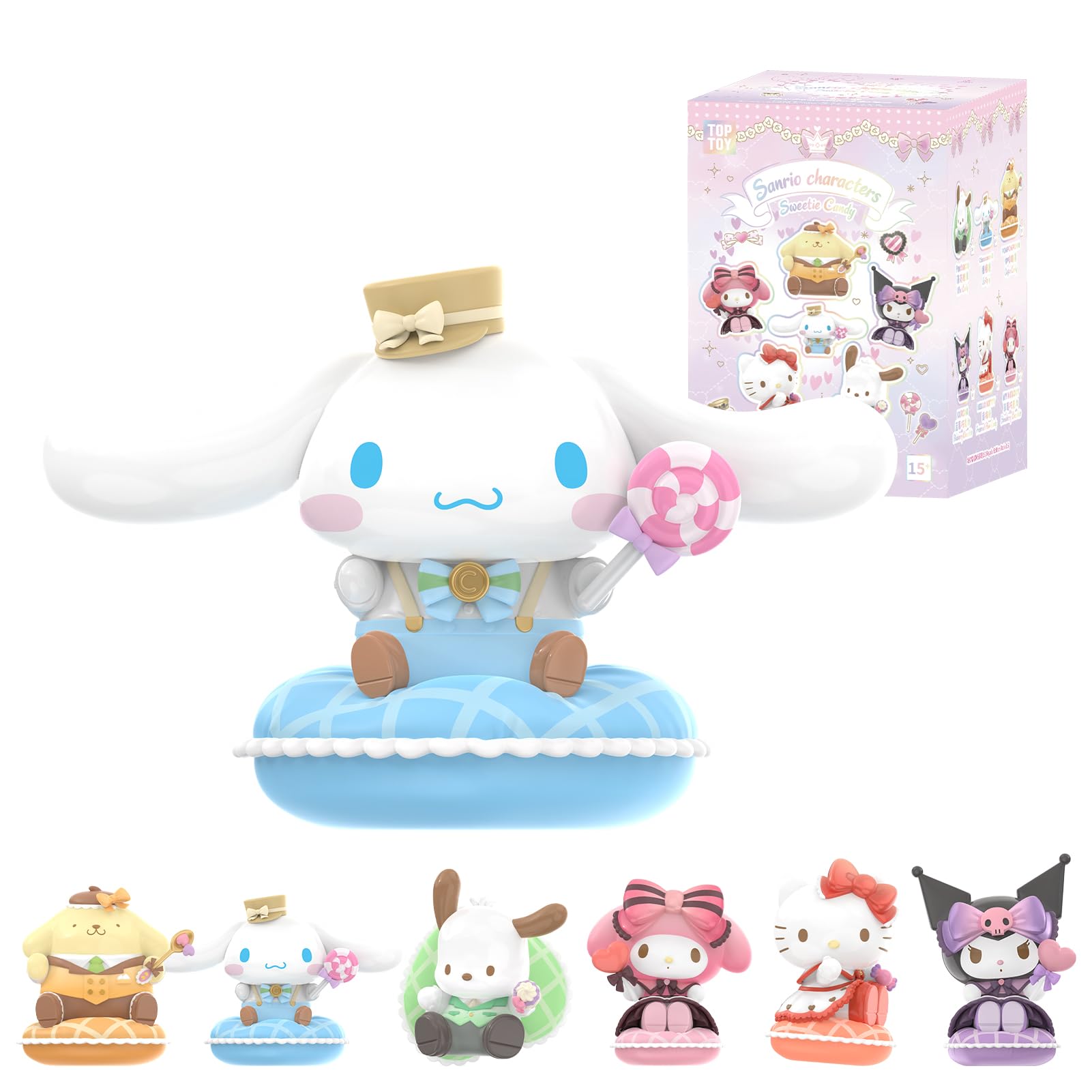

TOP TOY Персонажи Sanrio Серия Сладкие конфеты [1 шт.] Гачапон Фигурка в слепой коробке Мягкий винил ПВХ Премиальная игрушка Подарок на день рождения Cinnamoroll для персонажа