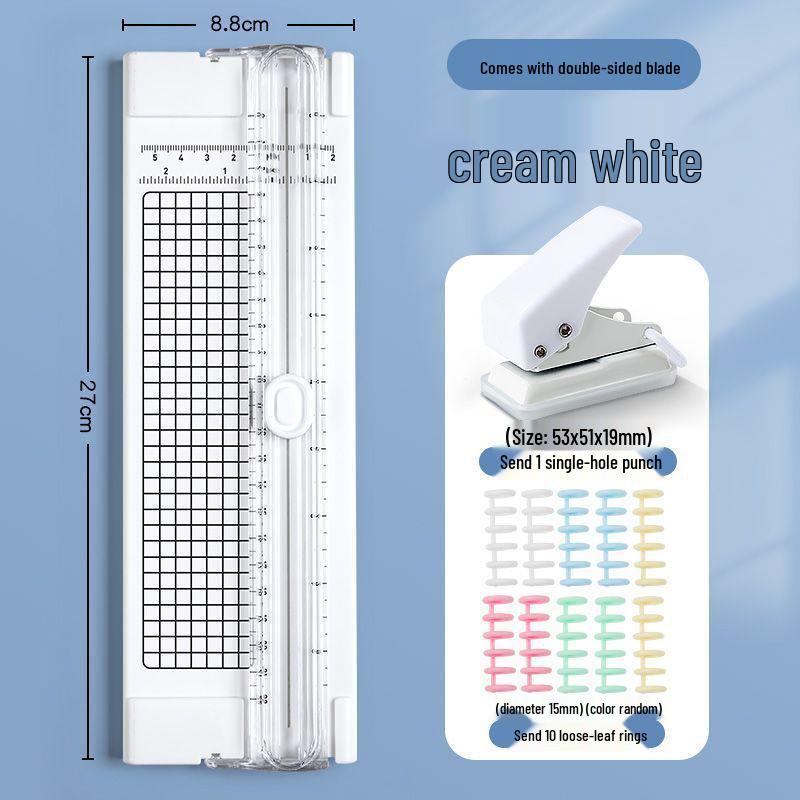 Portable Guillotine Paper Cutter with Round Corner Utility Knife for Students and Office Use