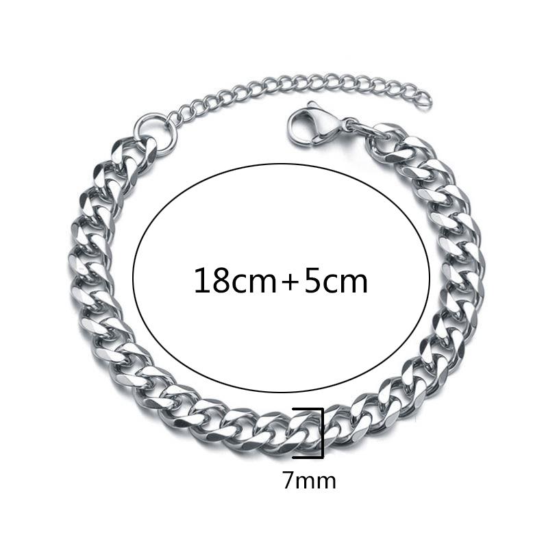 Trend Stainless Steel Bracelets for Men Women Blank Gold Color Punk Curb
