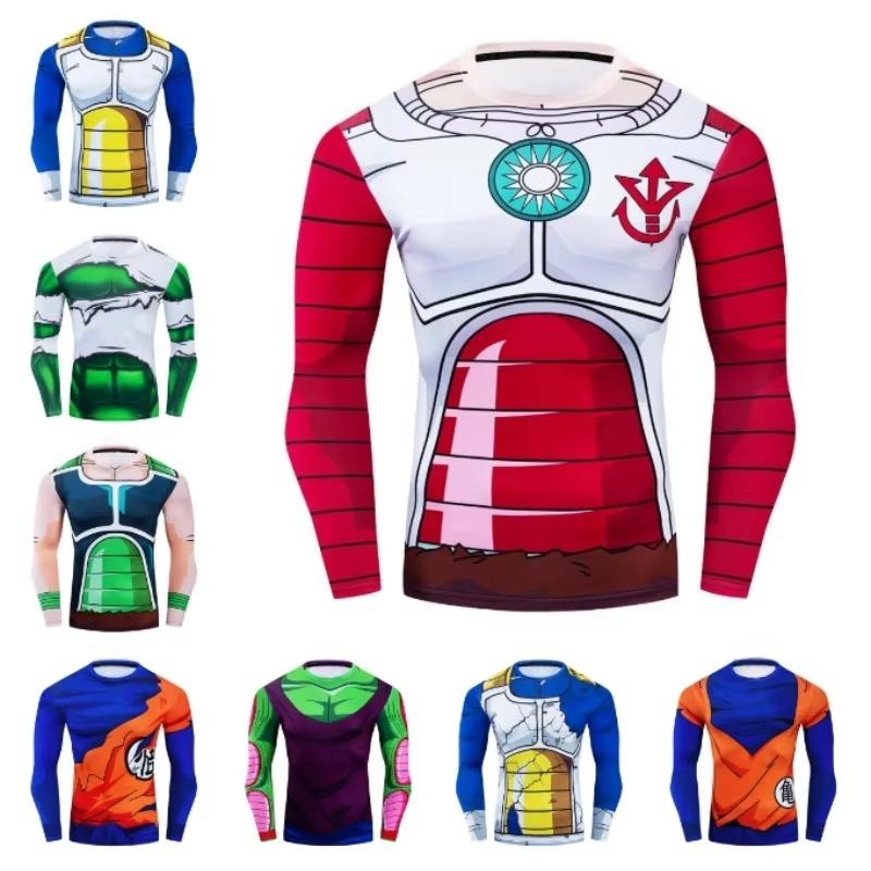 3D Print Long-Sleeve Compression Shirts Multiple Characters & Armor Element Design Stylish Fitness Tees