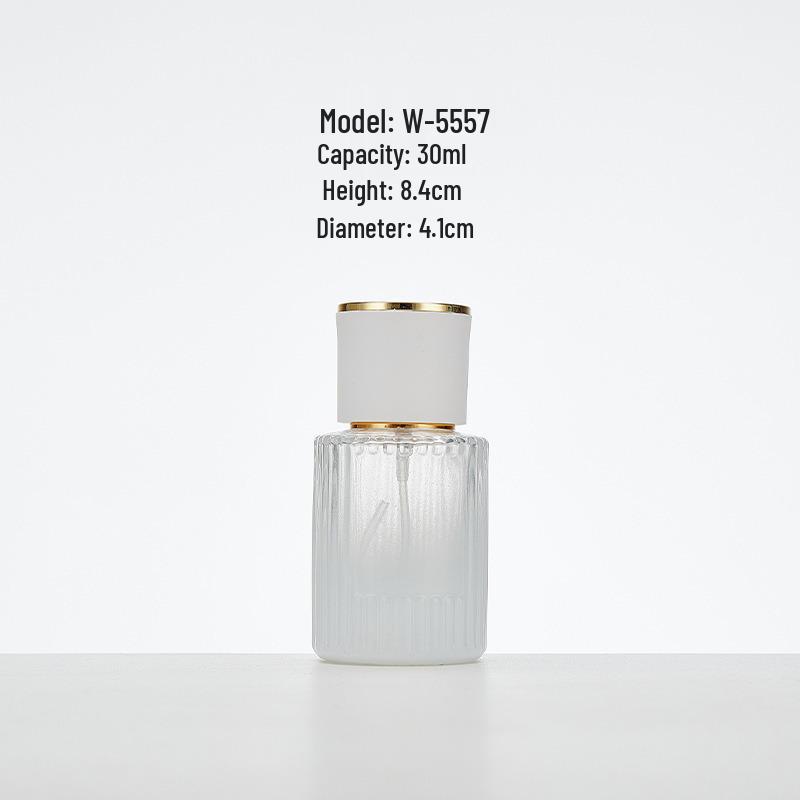 Colored Glass Perfume Bottle with Vertical Stripes - 30ml/50ml, Portable & Refillable Spray Bottle
