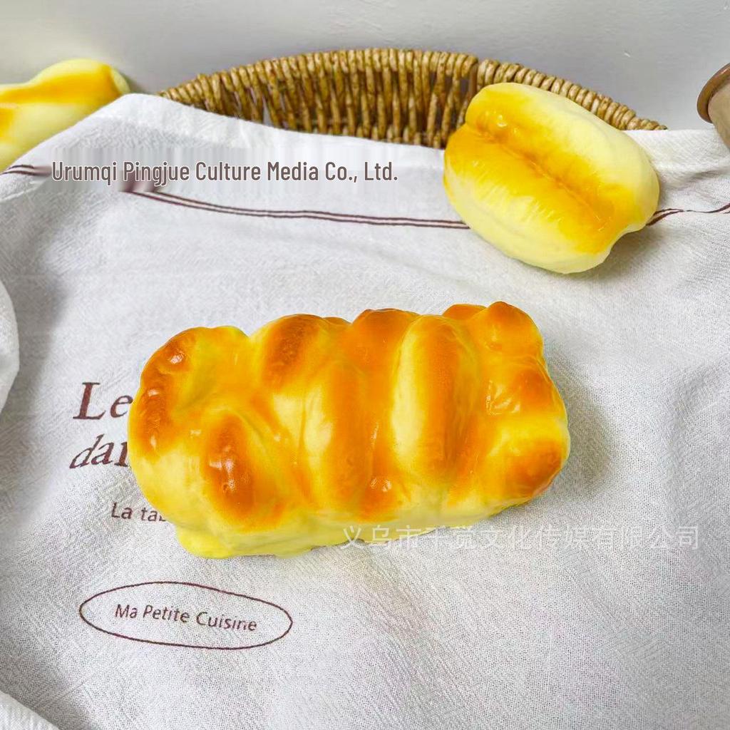 Simulated Bread Squeeze Toy for Stress Relief and Display
