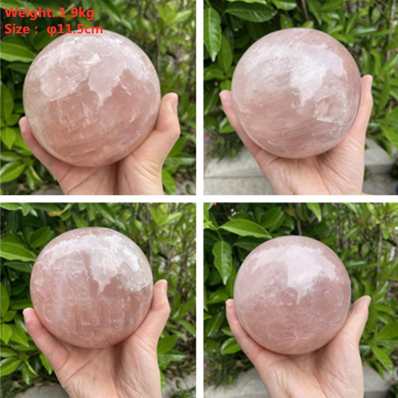 BIG SPHERE BALL Natural Pink Rose Quartz Crystal Healing Ball Sphere Chakra Meditation Stone NEW