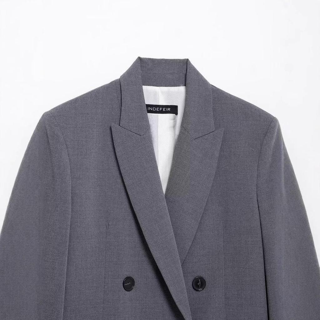Spring 2025 Women's European & American Style Padded Shoulder Suit Jacket with Casual Pants