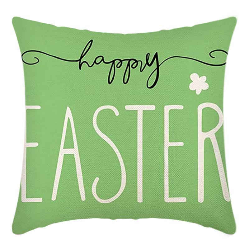 Easter Pillowcase Short Plush Digital Print Holiday Sofa Cushion Cover Easter Egg Bunny Car Cushion Pillowcase
