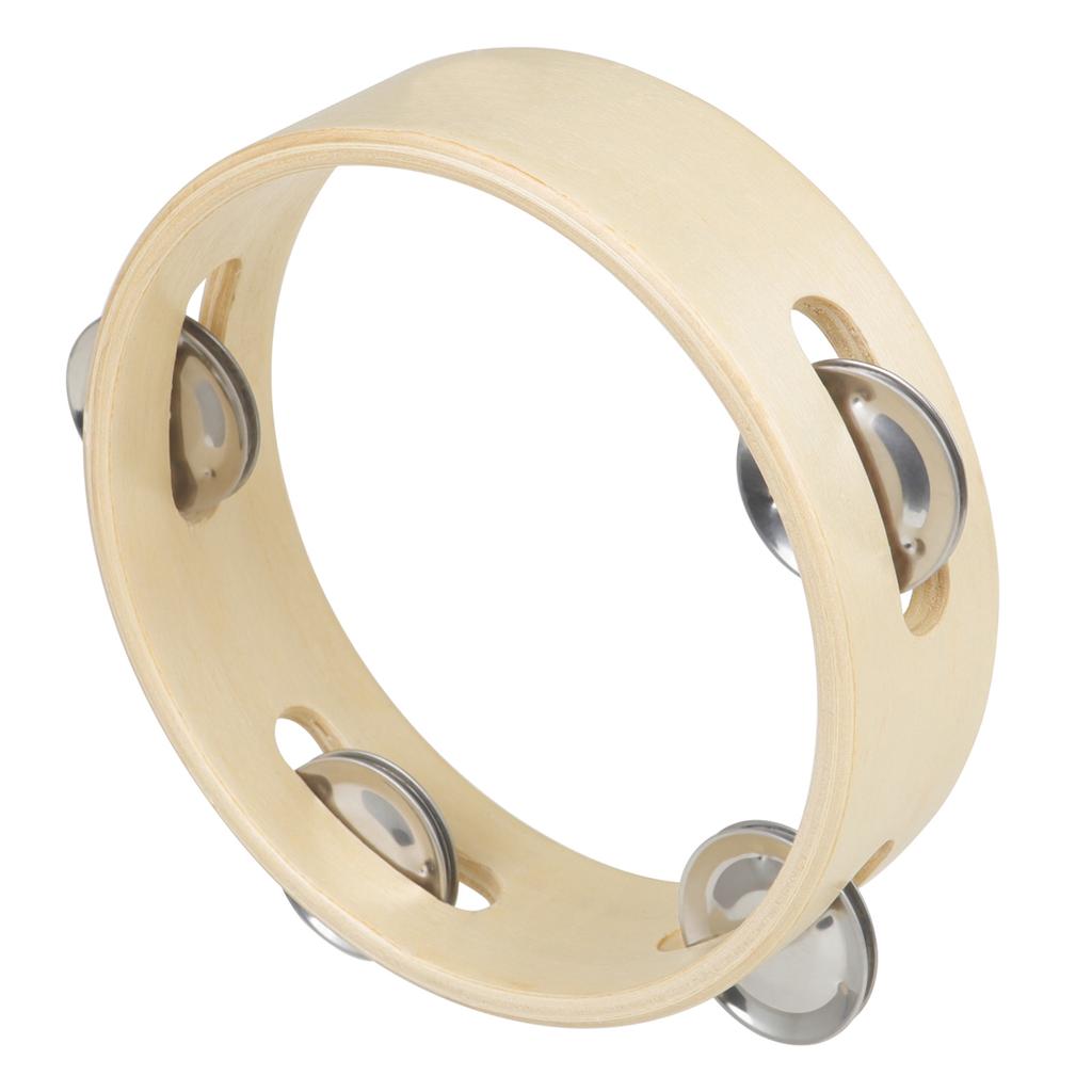 6 Inch Tambourine Handbell Metal Bell Wooden Rattle Ball Percussion Hand Bell Party Game Baby Toy Musical Instrument Kids Gift