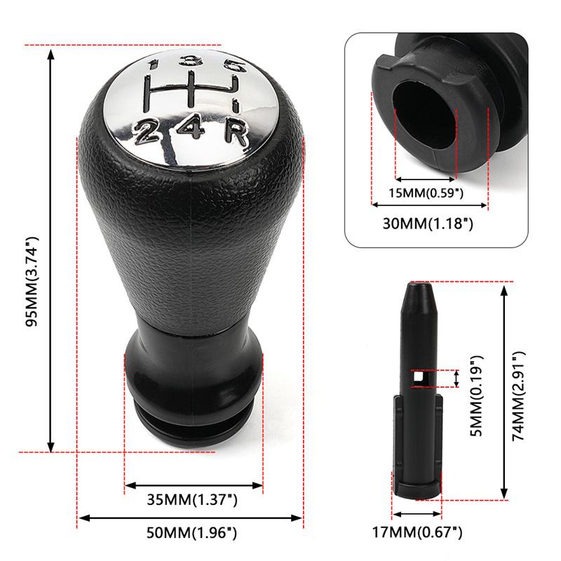 1set 5 Speed Gear Stick Shift Knob Lever Pen Adapter Replacement For Peugeot 206 207 307 308 407 For Citroen C4 Picasso Berlingo