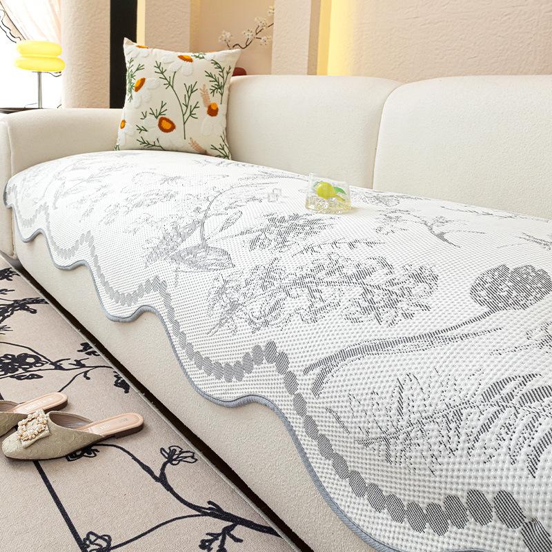 

Ice silk cool sofa cushion 2025 summer new summer mat seat cushion one piece non-slip sofa cover cloth towel 70*70cm