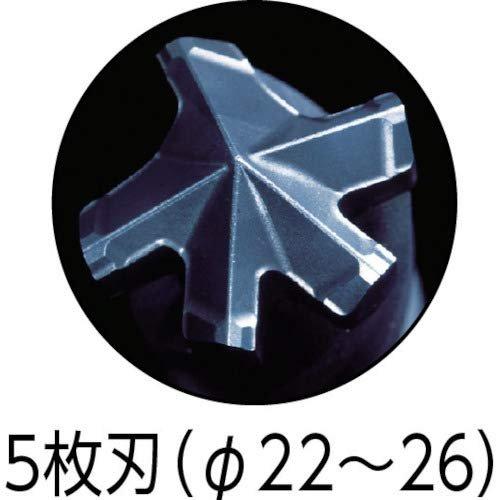 Miyanaga DLHEX260 Deltagon Bit Hex Shank Concrete Drill Bit 26.0mm 5-Cutter for Masonry, Brick, Stone, and Deck Plate