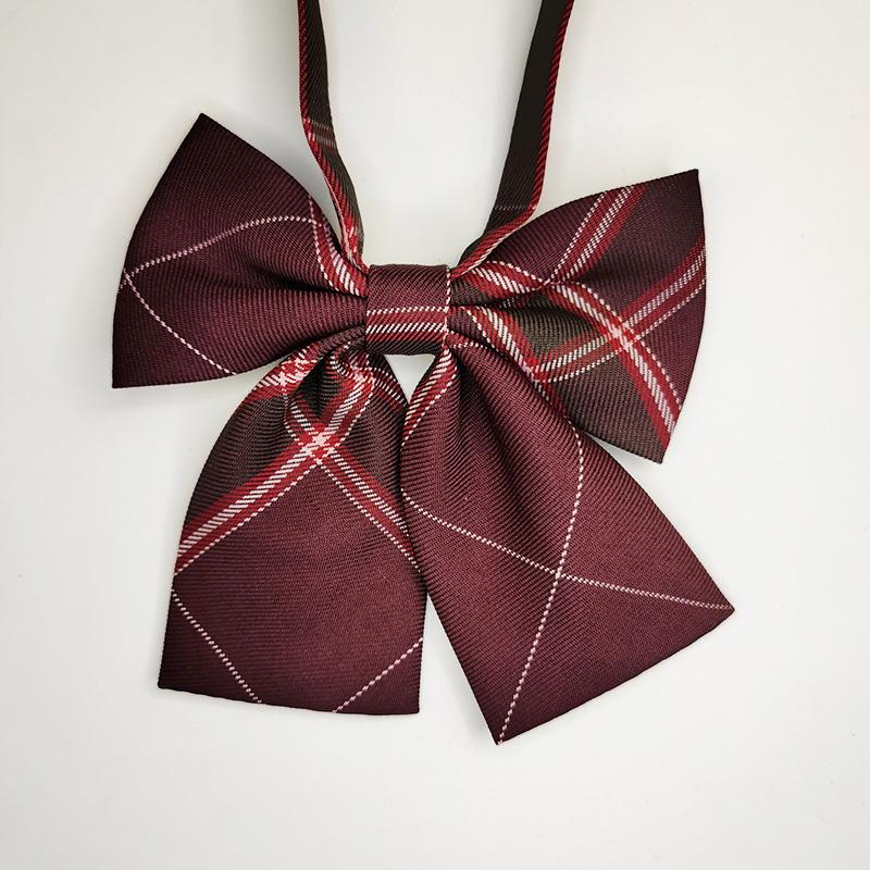 1Pc Clothing Decoration Fashion Bow Tie Gentle Girl Sweet Polyester Grid Stripe Collar Insignia