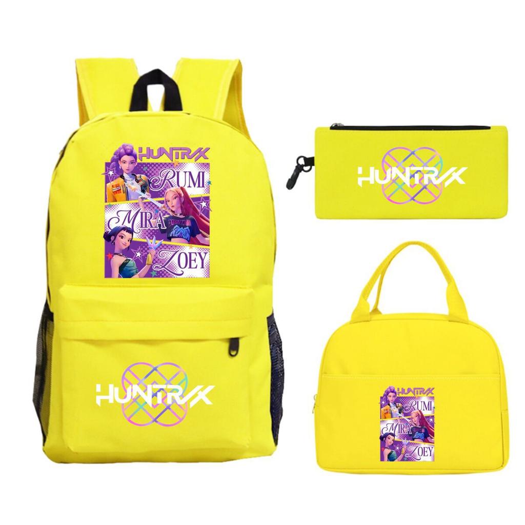 Dämonenjäger Mädchengruppe Peripherieartikel dreiteiliger Schulranzen Grenzüberschreitender Campus Grund- und Sekundarschüler Freizeitrucksack Federmäppchen