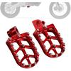 Electric Dirt Bike Foot Pegs CNC for ETM RTR/Lite Red, 7075-T7 Aluminum Alloy | Wider Anti-Skid Platform | Anodized Finish | Direct Fit | Easy