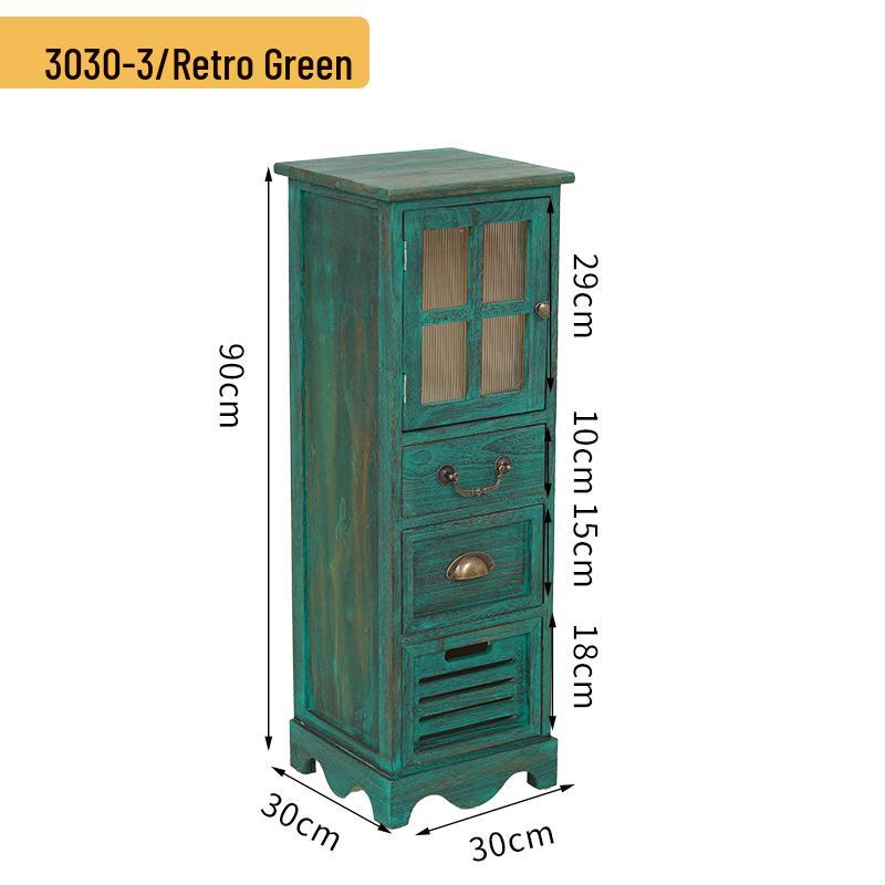 American Solid Wood Narrow Five-Drawer Sideboard and Bedside Cabinet