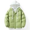 Men's Snow Lined Padded Hooded Jacket Winter Warm Jacket Fluffy Large Size Plaid Hooded Jacket