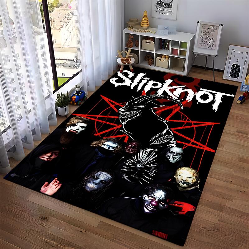 Rutschfester Teppich mit Heavy-Metal-Band-Print, geeignet für Sofas im Wohn- und Schlafzimmer