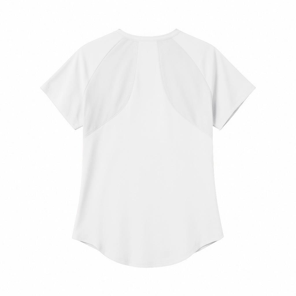 Fitness T-shirt women s summer breathable high elastic thin yoga clothes short sleeves slim and thin Pilates top S белый