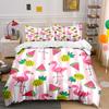 Flamingo Pineapple Watermelon Pattern Bedding Duvet Cover Set Duvet Cover Pillowcases  (1*Duvet Cover 2*Pillowcases, Without Duvet Insert)