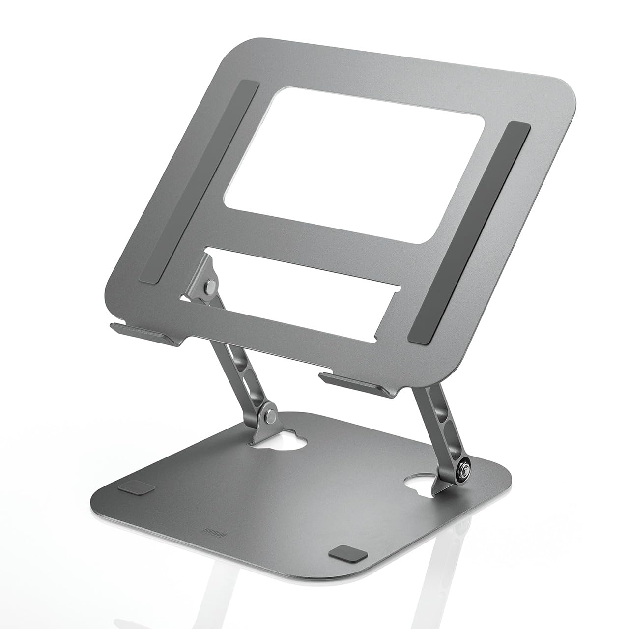 

Sanwa Direct Folding Laptop Stand, Fits 15.6-inch Laptops, Tabletop, Height and Angle Adjustable, Steel Construction, Magnetic Compatible, 200-STN077