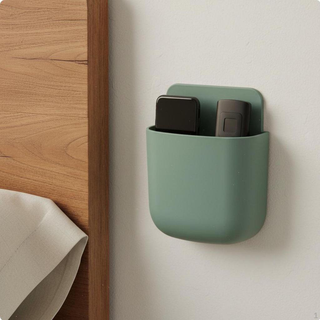 Wall Mount Remote Holder Punch Organizer Box No Required for Living Room,