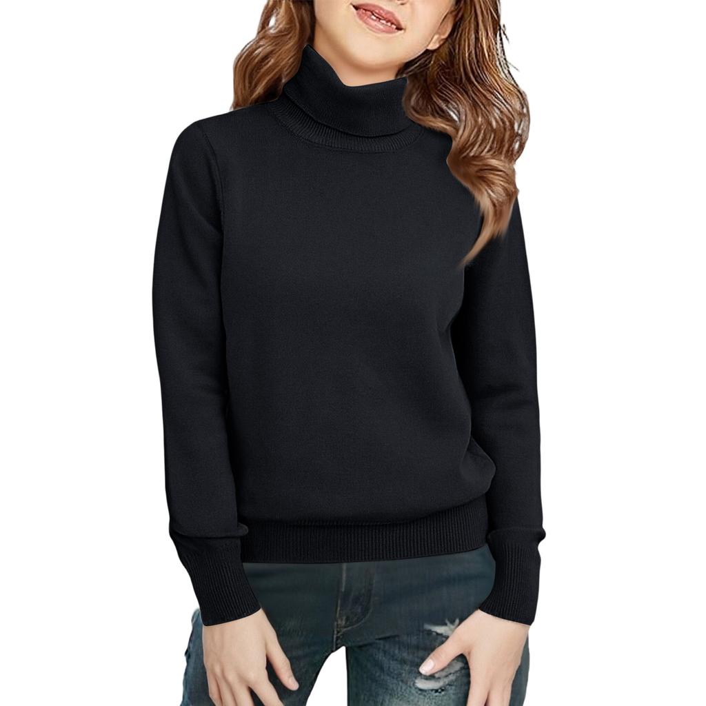 Children's Fashionable Casual Fleece Turtleneck Long-sleeved Top