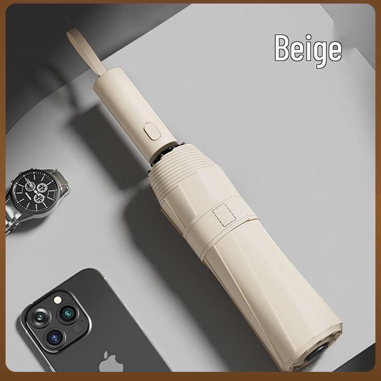 

Fully Automatic Instant Folding Umbrella with Memory Fabric - Easy Fold Business Advertising Umbrella 10 ribs бежевий