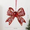 Burgundy Clear Acrylic Christmas Tree Ornament Wine Red & Gold Glitter Hanging Pendant