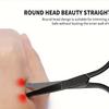 1PC Silver Mirror Light Black Round Head Safety Nose Hair Scissors Neutral Stainless Steel Scissors