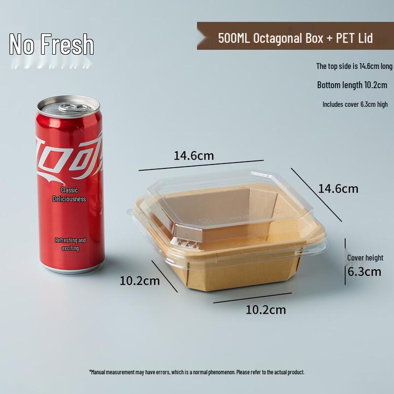 Nuoxian Disposable Kraft Paper Octagonal Bowl with Lid (100-pack)