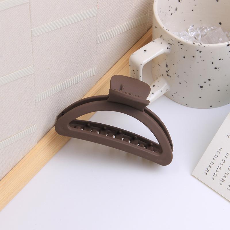 

New Korean style hair clip with hollowed out back of the head, fashionable and simple grip, shark clip, shower clip, hair accessory коричневий