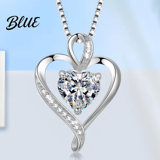 Dainty Necklace Heart Cubic Zirconia Love Pendant Birthday Trendy Jewelry