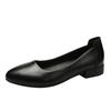 Shoes Female Black Not Tired Feet Thick Heel Soft Sole Silent Professional Flight Attendant Interview Middle Heel Tooling Work Shoes