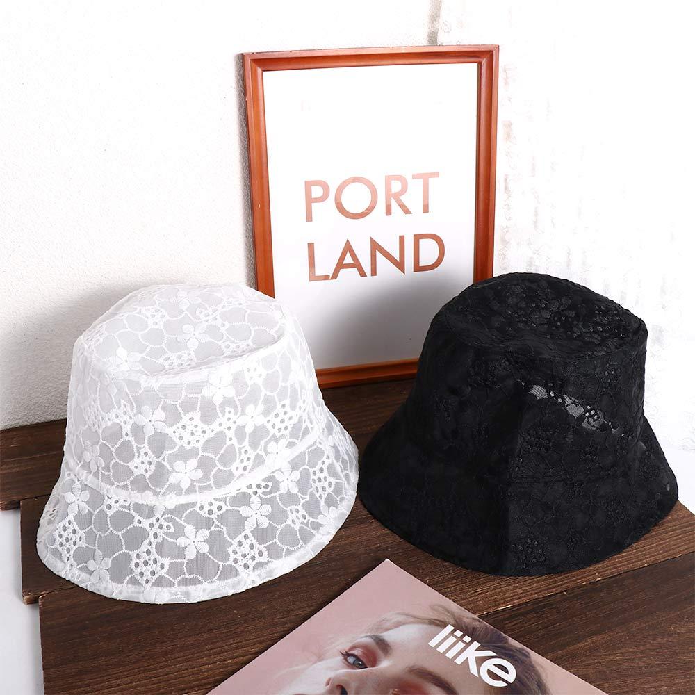 Basin Mesh Hollow Summer Hat Pure Color Caps For Women Sun Hat Female Hats Lace Bucket Hat Sun Cap