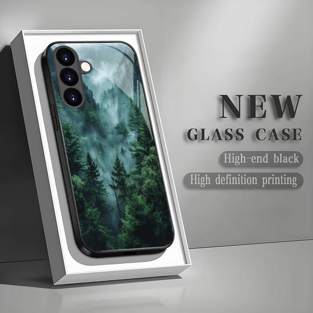 

Deep Mountain Forest Tempered Glass Phone Case Suitable for Samsung Galaxy S26 S25 S24 S22 S21 S20 FE/Ultra/Plus5G Anti Drop GalaxyS26Ultra