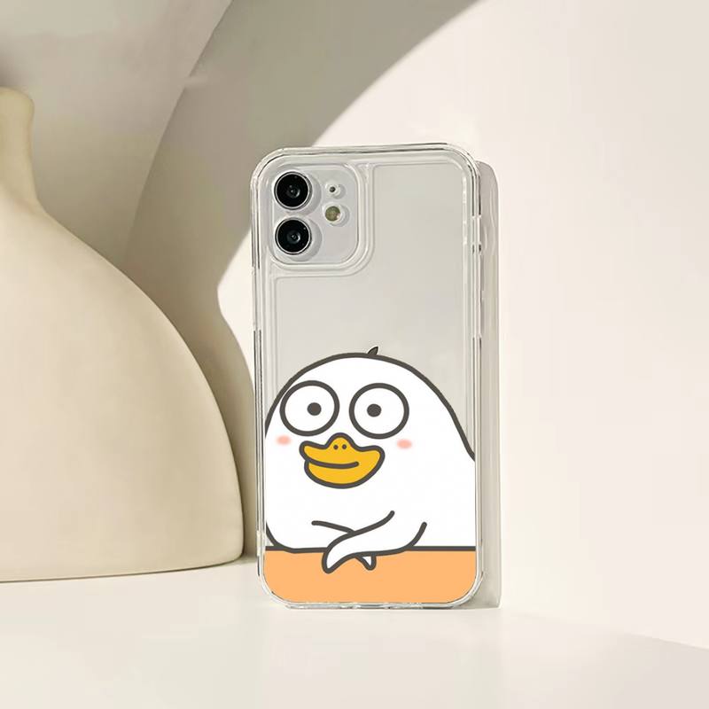 Cartoon Enten Handyhülle für Iphone 11 12 13 14 Pro Max 7 8 Plus X Xr Xs Max Se 2020 Mini Transparente Hülle