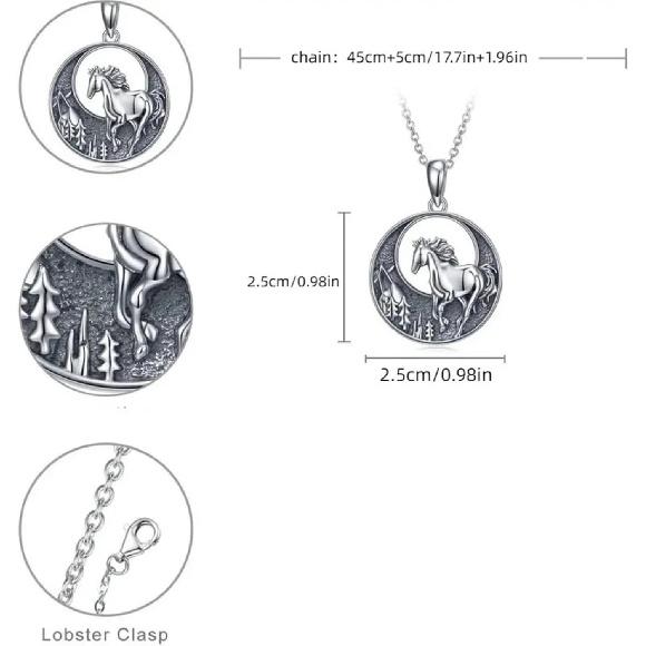 Horse Clip On Earrings and Necklace Set for Women Fashion Silver Race Animal Earrings Kentucky Derby Jewelry Horse Lover Jewelry Gifts