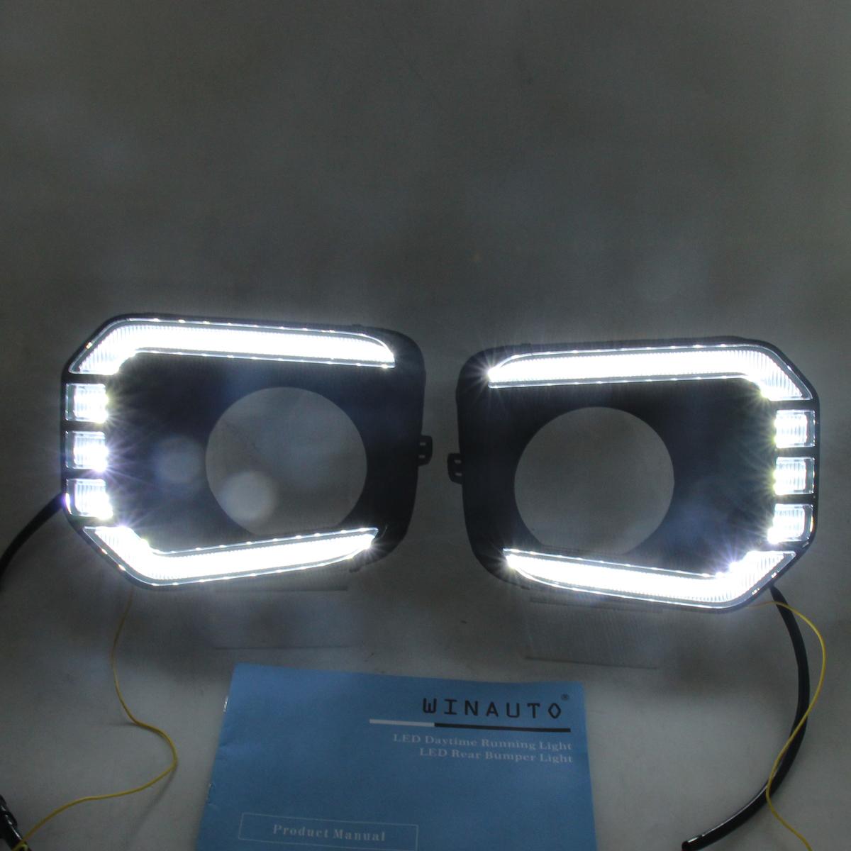 

Для Toyota Tacoma 2016-2023 1 пара автомобільних денних ходових вогнів DRL білого + жовтого світлодіодного сигналу повороту Type A