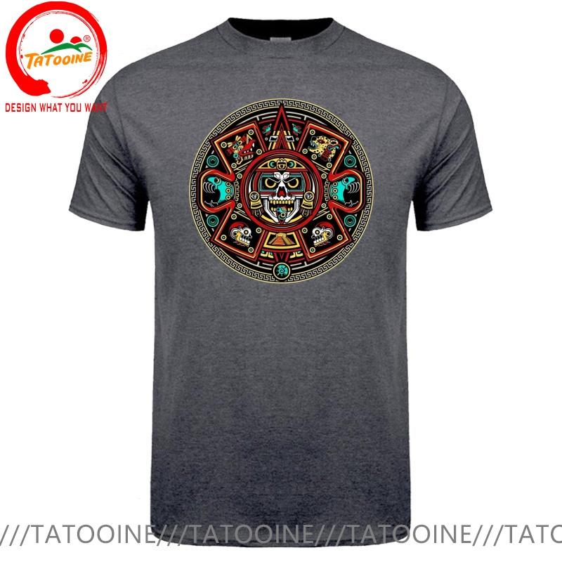 Lustiges Design Maya Azteken Kalender Kunst Sred Wams Unisex Mode Trendige Freizeitkleidung Stilvolle Oberteile T-Shirt Freizeit-T-Shirt Unisex