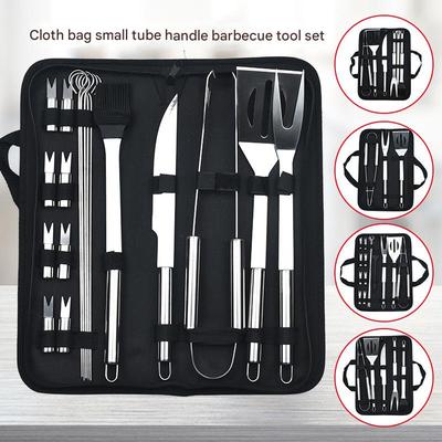 Ensemble de gril en acier inoxydable, ensemble d'outils combinés pour barbecue, ensemble d'outils pour barbecue, ensemble de gril pour extérieur, ensemble d'outils pour barbecue de terrasse, outils pour barbecue avec sac de rangement