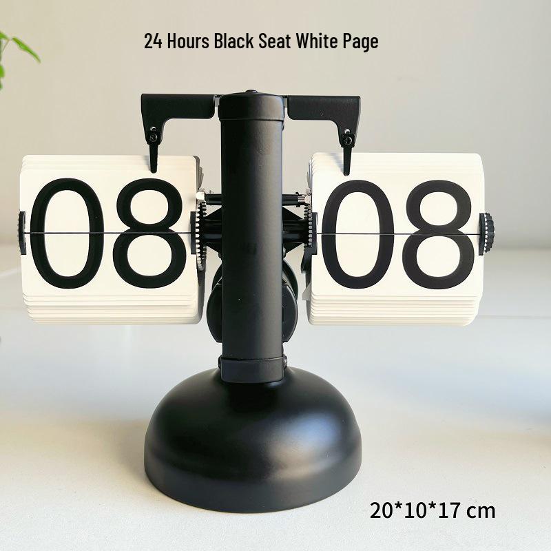 European Retro Mechanical Flip Clock - Desktop Ornament for Living Room