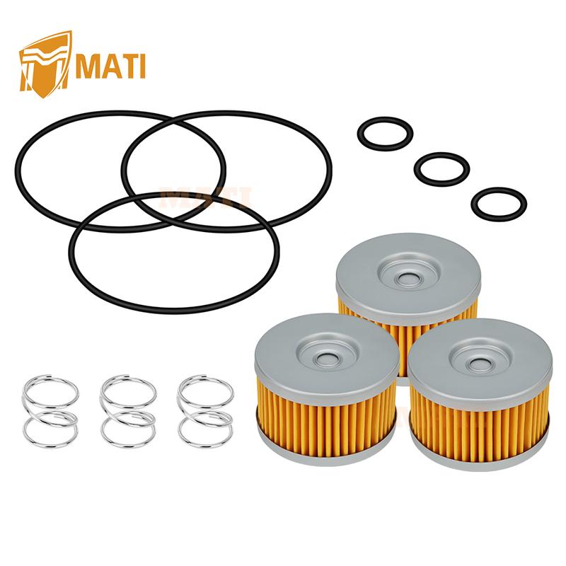 M MATI 3-delars oljefilter och o-ring med fjädersats för Suzuki Savage 650 LS650 DR650S SP500 SP600 1981- 16510-37450 09280-15007